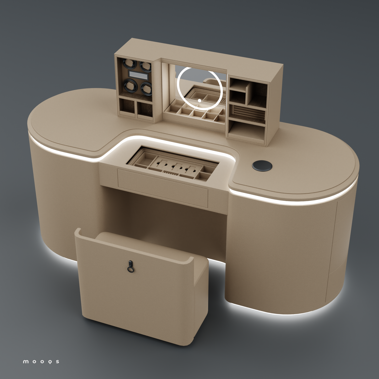 طاولة تجميل مع كرسي مدمج