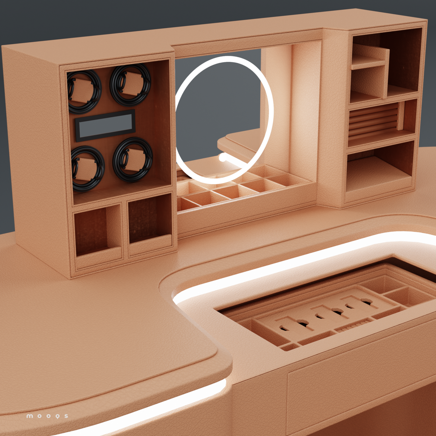 طاولة تجميل مع كرسي مدمج