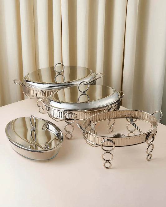 طقم أواني تقديم فاخرة مكون من 4 قطع