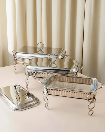 طقم أواني تقديم فاخرة مكون من 4 قطع